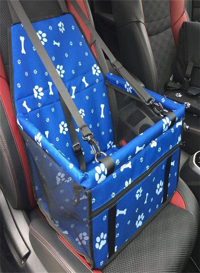 PETANGEL Pet Car Booster Seat Travel Carrier Cage, Oxford Breathable Folding Soft Washable Travel Bags with Seat Belt for Dogs Cats or Other Small Pet (Blue, Size: 40 x 34 x 25cm) - Image 1